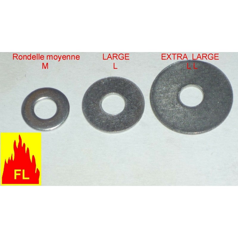 Rondelle inox A2  MOYENNE  M3 à M20  PAR 5  10  25 et 50  boite sur demande